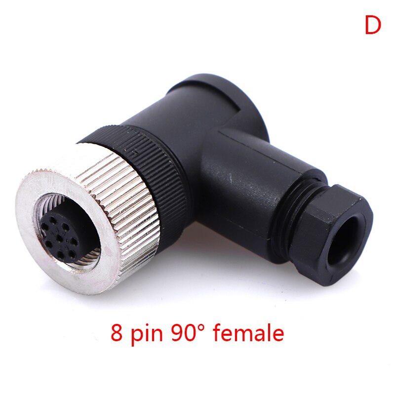 M12 Waterdichte Sensor Connector Male & Female Plug 8 Pin Draad Connector: D