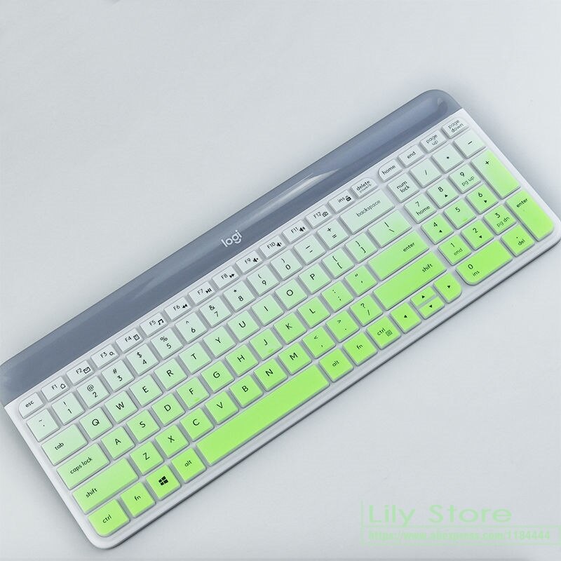 Voor Logitech MK470 Slanke Draadloze Toetsenbord Siliconen Stofdicht Draadloze Desktop Toetsenbord Cover Protector Mk 470 Dust Skin Film: fadegreen