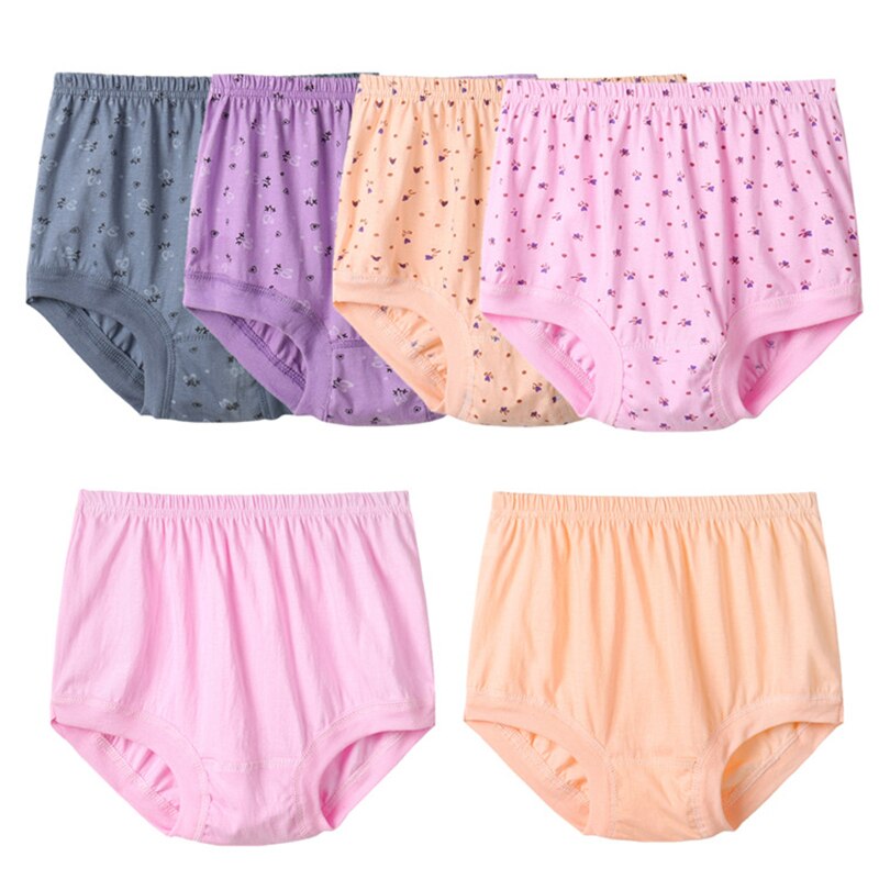 6 uds ropa interior de talla grande para mujer, calzoncillos de mujer, bragas de cintura alta, calzoncillos de algodón para mujer, ropa interior para personas mayores de mediana edad: XXL