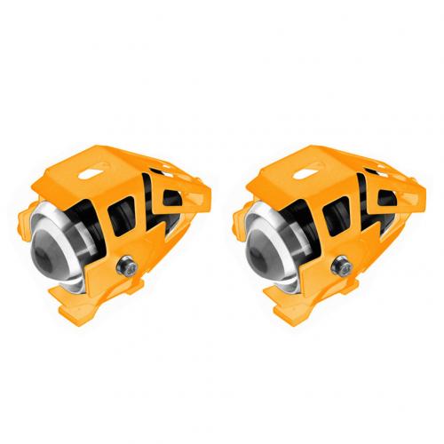 2 unidades/juego de luces LED U5/U7, superbrillantes, para motocicleta, foco de luz de carrera: Golden