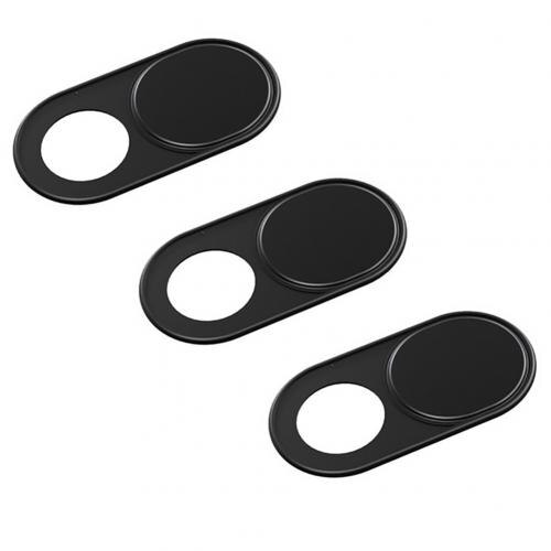 Patch en métal de protection de lentille d'appareil-photo de 3 pièces pour le téléphone de tablette d'ordinateur portable: Black