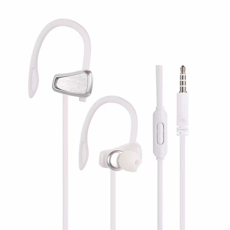 Wired Earphone Ear Hook Metal Music 3.5 Headset Heavy Bass Stereo Sound Microphone for Smartphone Accessories