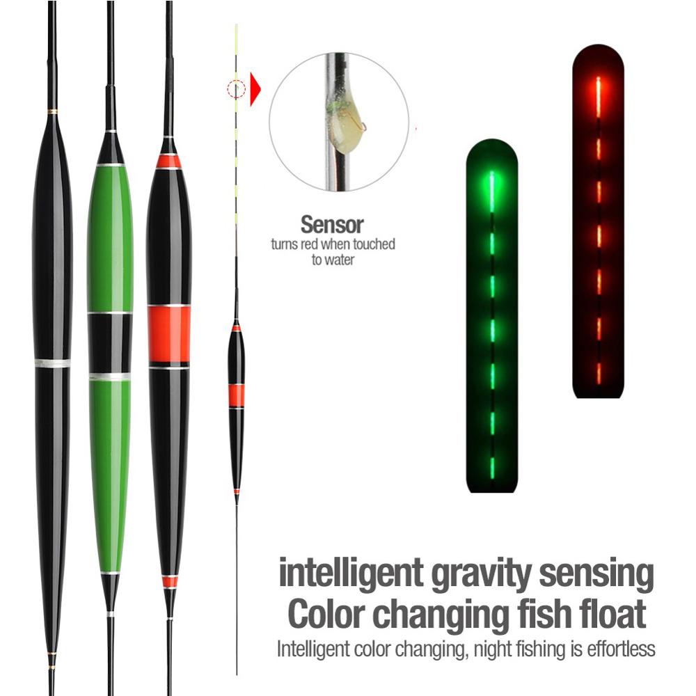 3PCS Smart Fishing Float Night Lichtgevende Led Licht Herinneren Hoge Gevoeligheid Alarm Fish Bite Kleur Veranderen Elektronische Boei
