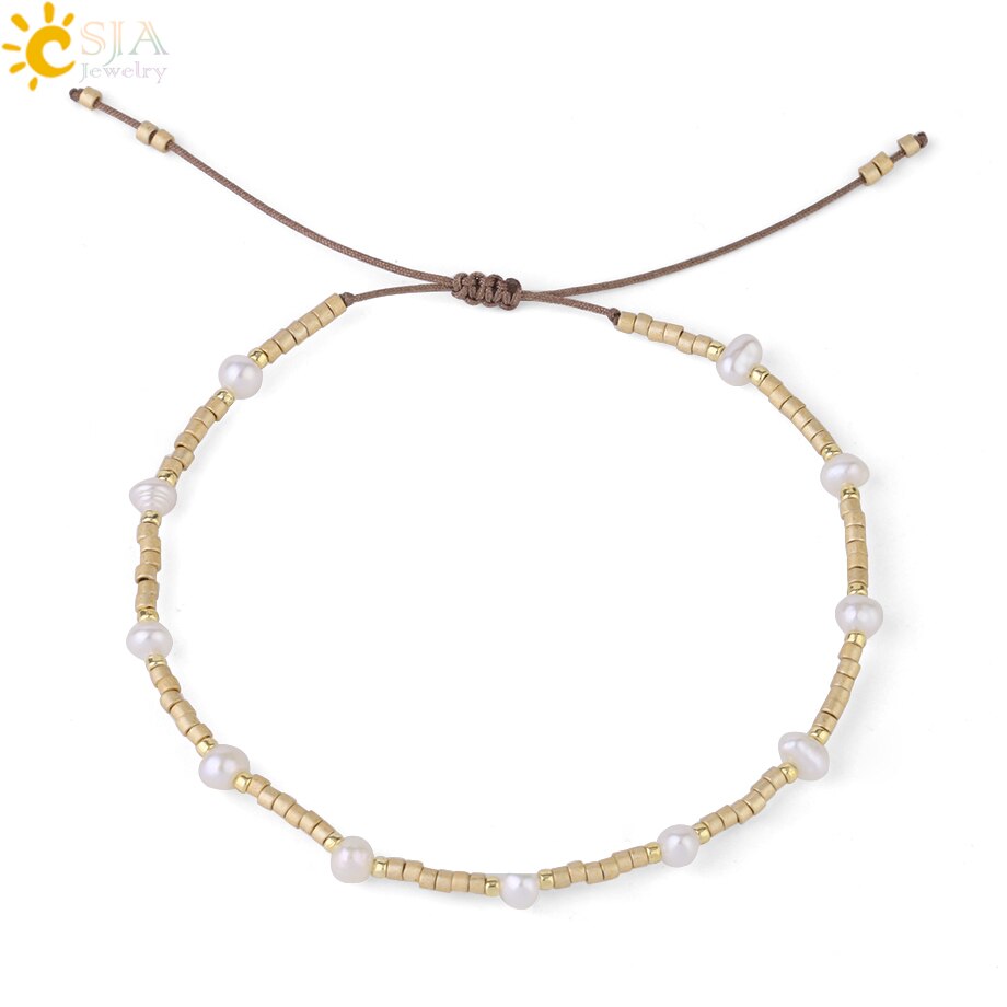 CSJA Miyuki, Pulseras para Mujer, pulsera de perlas, pulsera para Mujer, , joyería barroca, abalorios trenzados de cristal Delica S343: D