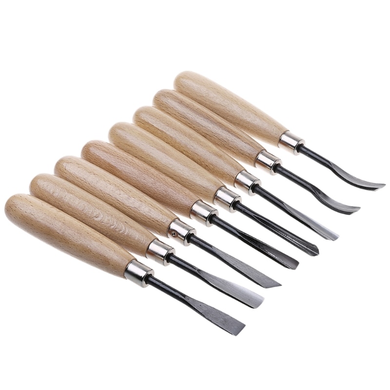 8Pcs Holz Carving Hand Gouges Meißel Werkzeug Set Holzbearbeitung Professionelle Whosale &