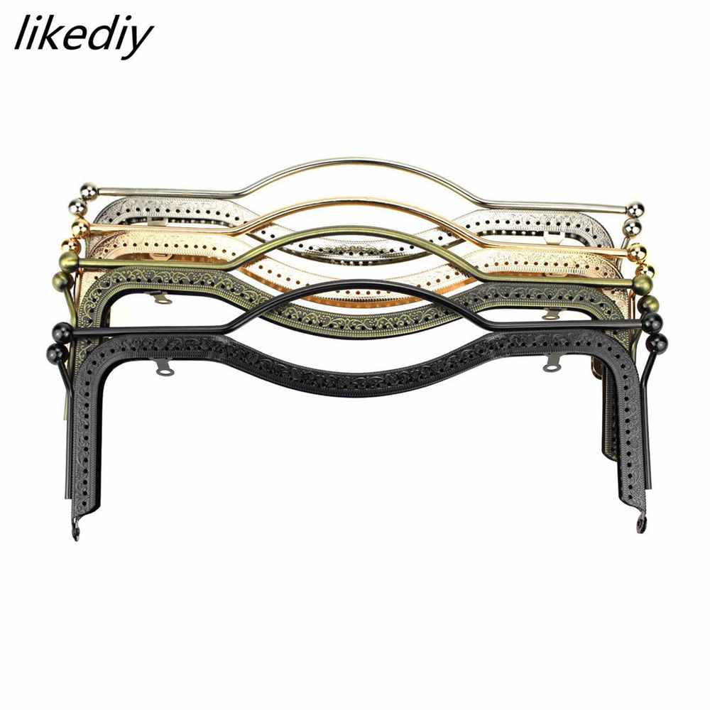 4 pz/lotto 27 CM bronzo argento oro nero labbra borsa in metallo cornice bacio chiusura goffratura maniglia borsa da cucito parte