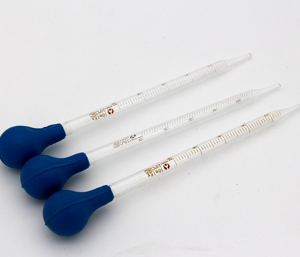 Glass Graduated Droppers Pipettes 10 ml pack of 3