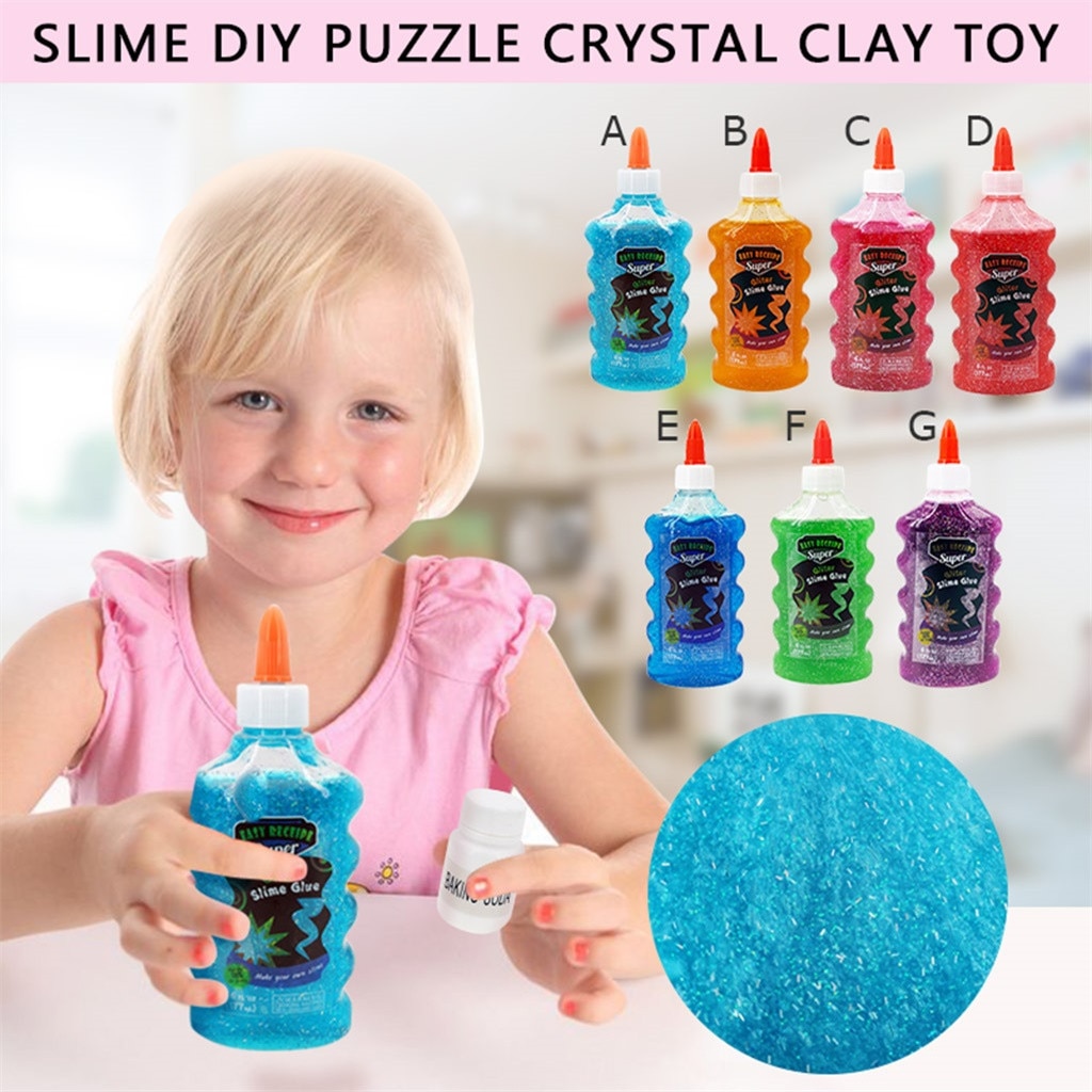 Slim kits polymer ler smag flydende tilsætningsstof lim diy slim ting charme håndlavet farve skum kugle materiale sæt
