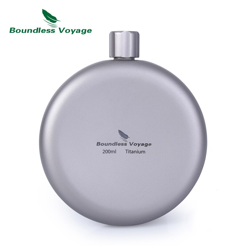 Grenzeloze Voyage Camping Titanium Heupfles Met Trechter Draagbare Ronde Sport Fles Water Wijn Whisky Drinkwaren 7Oz 200Ml