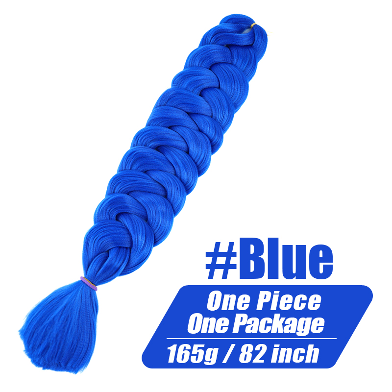 Una pieza, 82 pulgadas, 165g, trenza de fibra térmica, pelo trenzado sintético, Color puro, extensiones de cabello trenzado Jumbo de ganchillo para mujer: Mutil