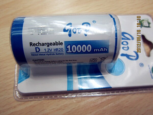 GODP goody – chauffe-eau à grande batterie rechargeable, avec lampe de poche No. 1, réchaud à gaz Original, type D, 1.2 V