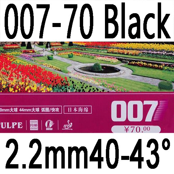 KOKUTAKU TULPE TAI WAN 007, tenis de mesa, goma interna de esponja pegajosa para raqueta de tenis de mesa, juego de ping pong: 70 black 2.2 H40-43