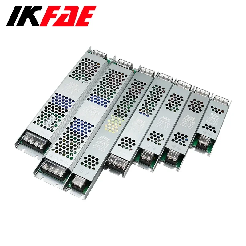 Alimentation LED 12V 24V, 60W 100W 200W 300W 400W 500W, transformateur AC/DC Ultra fin, convertisseur de pilote LED pour éclairage de bande LED