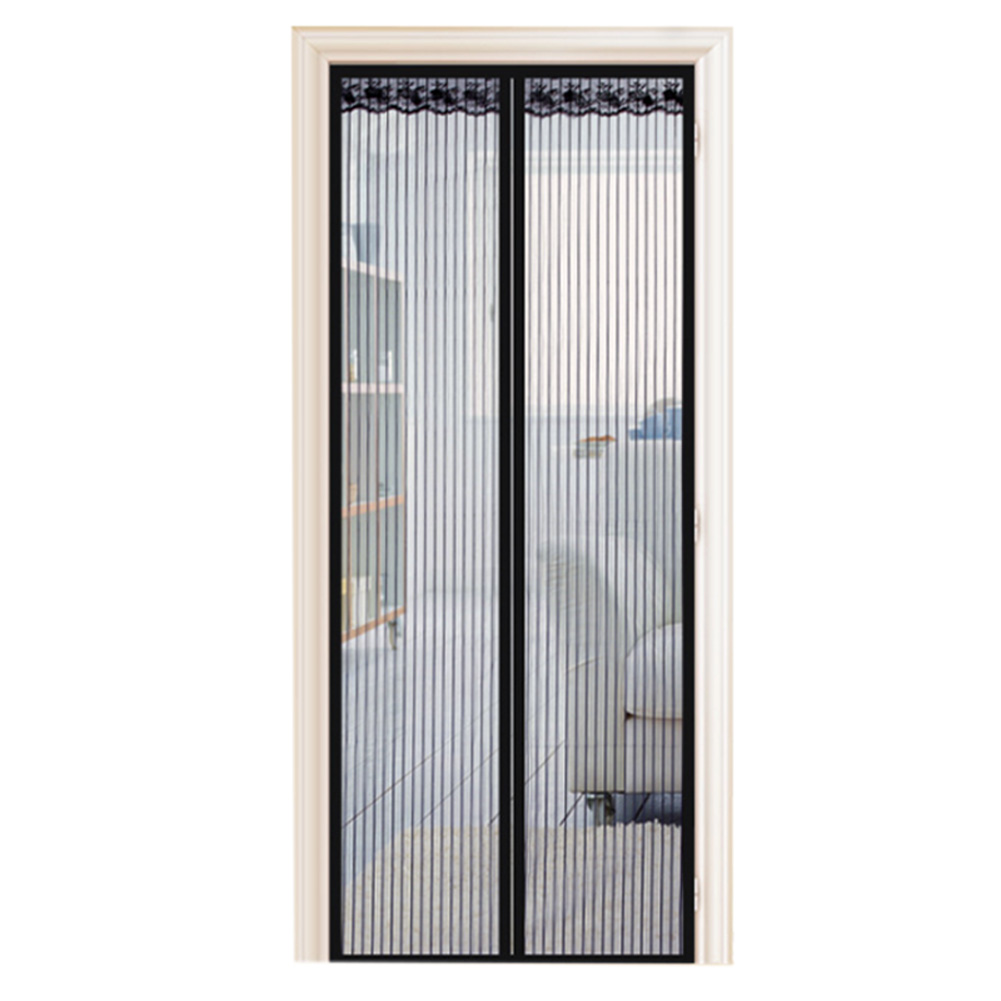 Magnetische Deur Gordijn Tijdelijke Deur Cover Anti Mosquito Wandeling Door Vrij voor Zomer SNO88: black 100x210cm