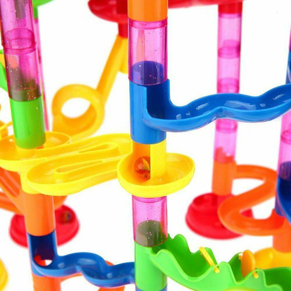 105 stücke Set DIY Bau Marmor Rennstrecke Bausteine Kinder Labyrinth Roller Ball Spielzeug weihnachten