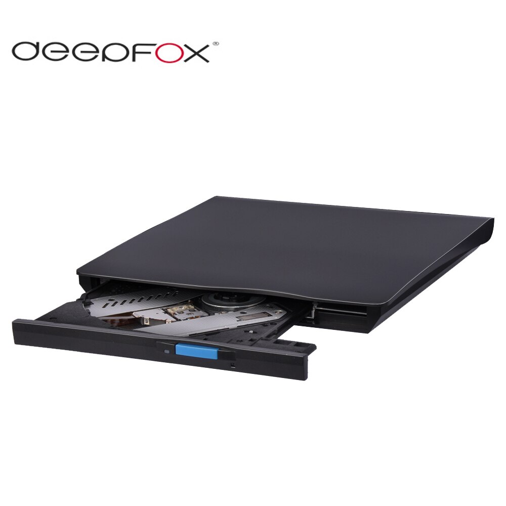 Deepfox-grabador de DVD externo, Unidad óptica de 9,5mm, CD ROM, RW, USB 2,0, lector de reproductor de CD/DVD, quemador de DVD para ordenador portátil, PC, Windows 7/8