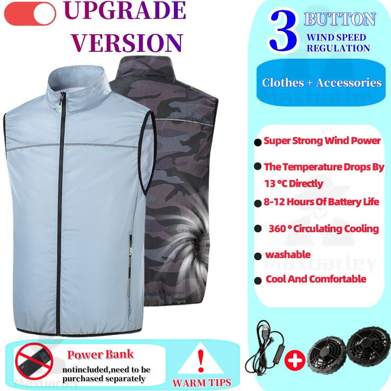 Weste mit klimaanlagenventilator für herren, sommer-angelweste, kühlende ärmellose arbeitsjacke, kühlbekleidung, wandern-tarnweste, eisweste: M / Multi