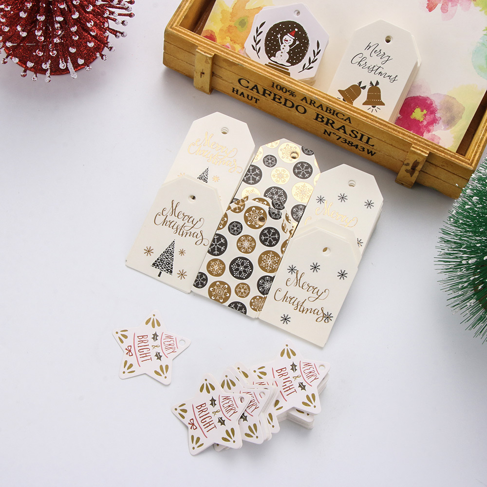 Étiquettes Kraft pour bricolage 50 pièces | Étiquettes suspendues joyeux noël, emballage père noël, cartes de fête, fournitures de décoration