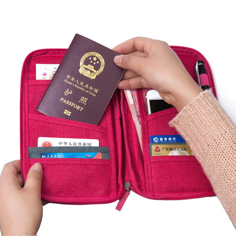 Portafogli da donna impermeabili borsa da viaggio multifunzione per uomo porta passaporto porta carte di credito antipolvere per banca commerciale
