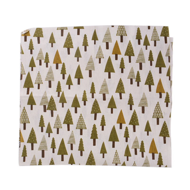 97x50cm Christmas Tree Pattern Natural Linen Cotton Fabric DIY Sewing Fabric Christmas Decoration Quilting Patchwork: Default Title
