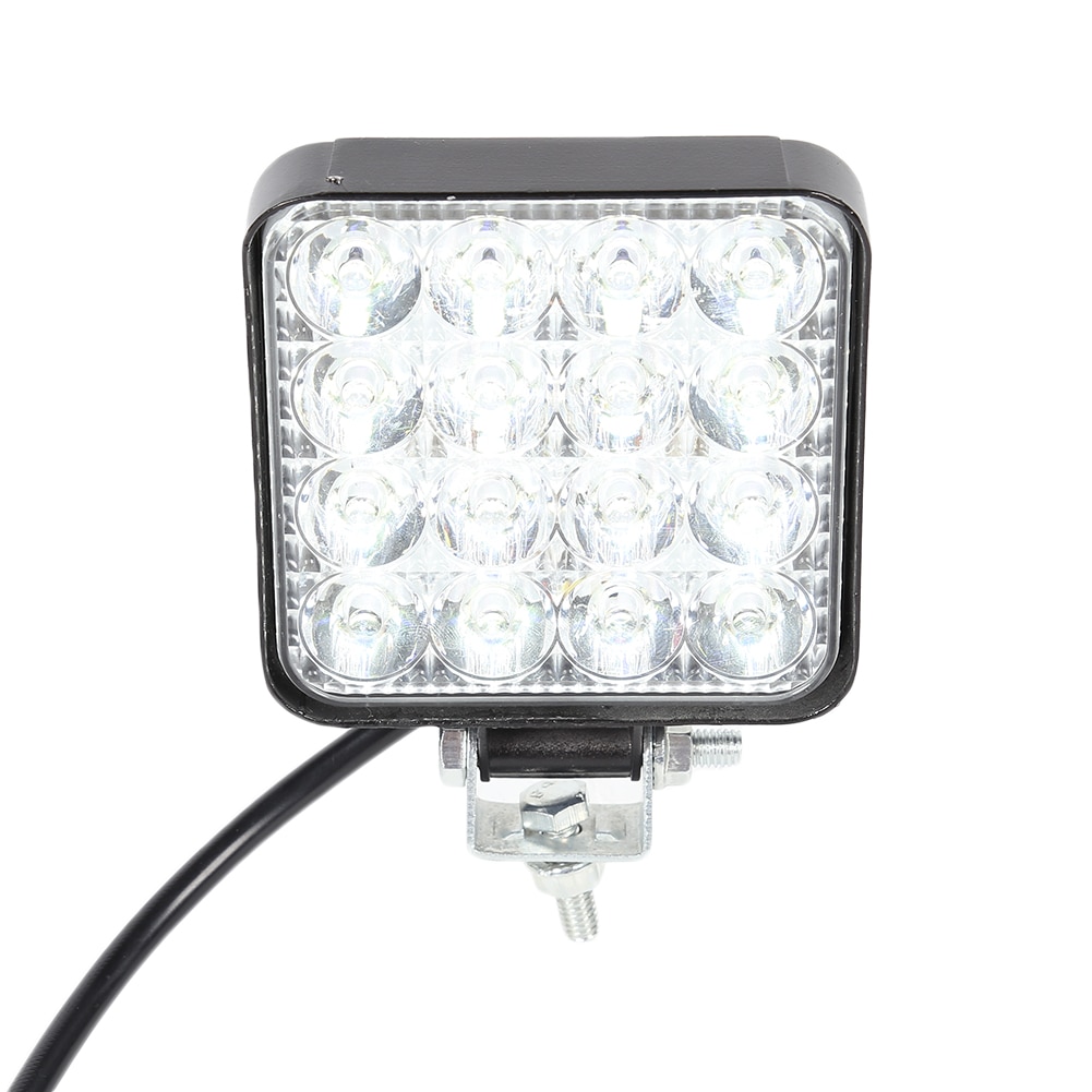 16LED 48 W/14LED 42W luz de trabajo 12V 24V foco LED de Auto luz cuadrada redonda Auto Camión Off Road Mini Ledbar Offroad Accesorios