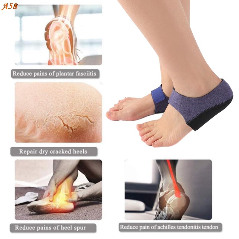 2pcs Heel Protector Protective Sleeve Spur Pad For Relief Pain Plantar Fasility