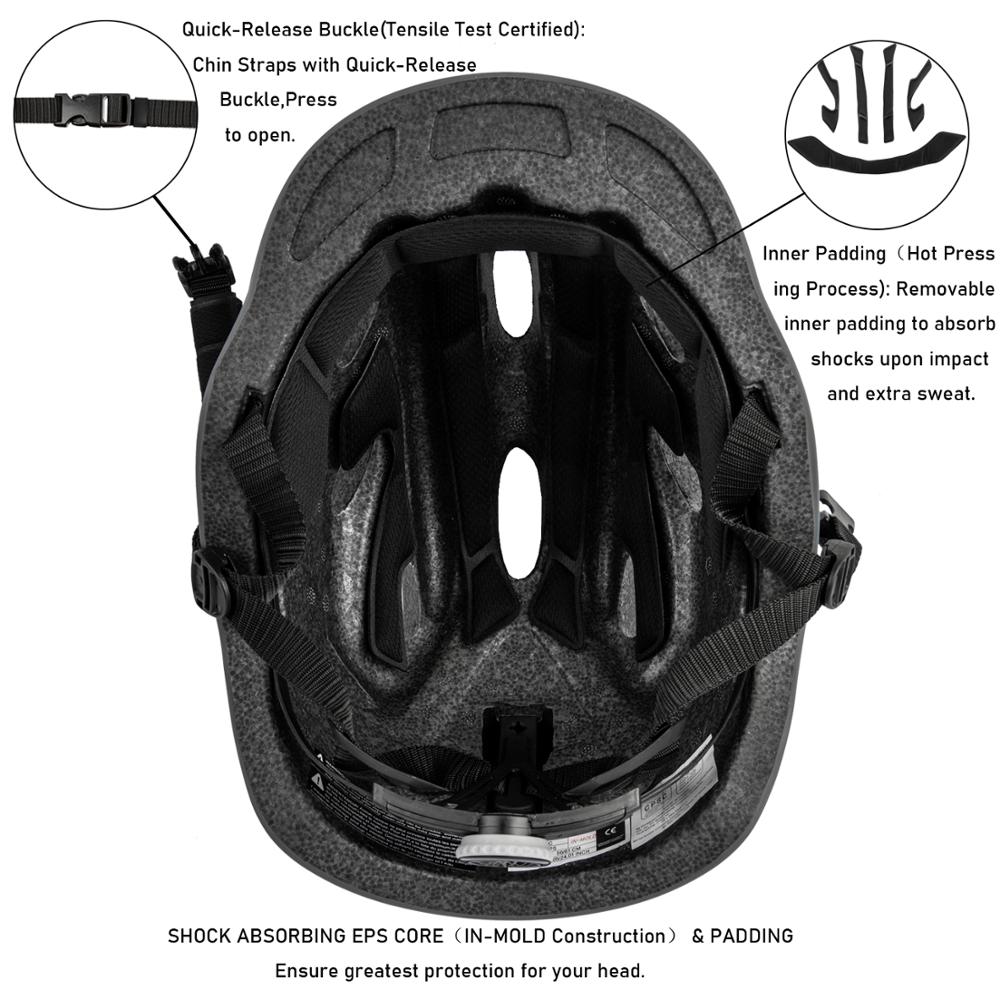 EXCLUSKY Adult Rechargeable USB Safety LED Road Cycling Bicycle Light Helmet Size M and L CE CPSC Certification