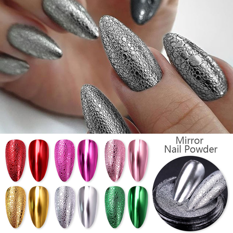 BORN PRETTY Mirror Nail Glitter Powder Metal Shining Gold Sliver Nail Pigment Dust PowerChrome For Gel Polish Nail Decoration