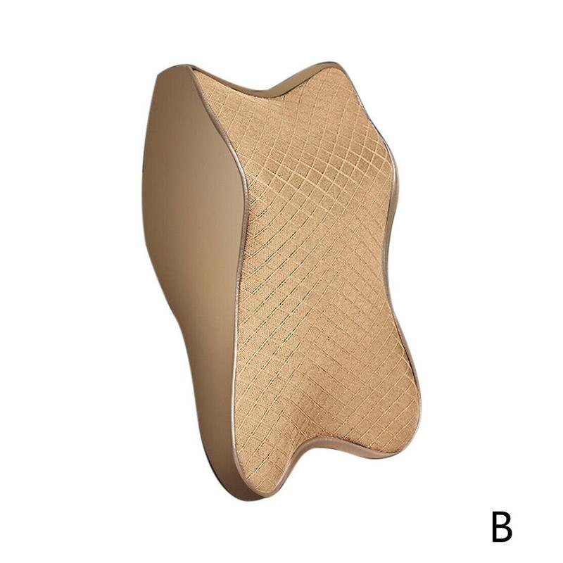 Universal Car Neck Pillows PVC Leather Breathable Mesh Auto Cushion Rest Car Accessory Waist Interior Pillow Car Neck Headr O9W0: Beige