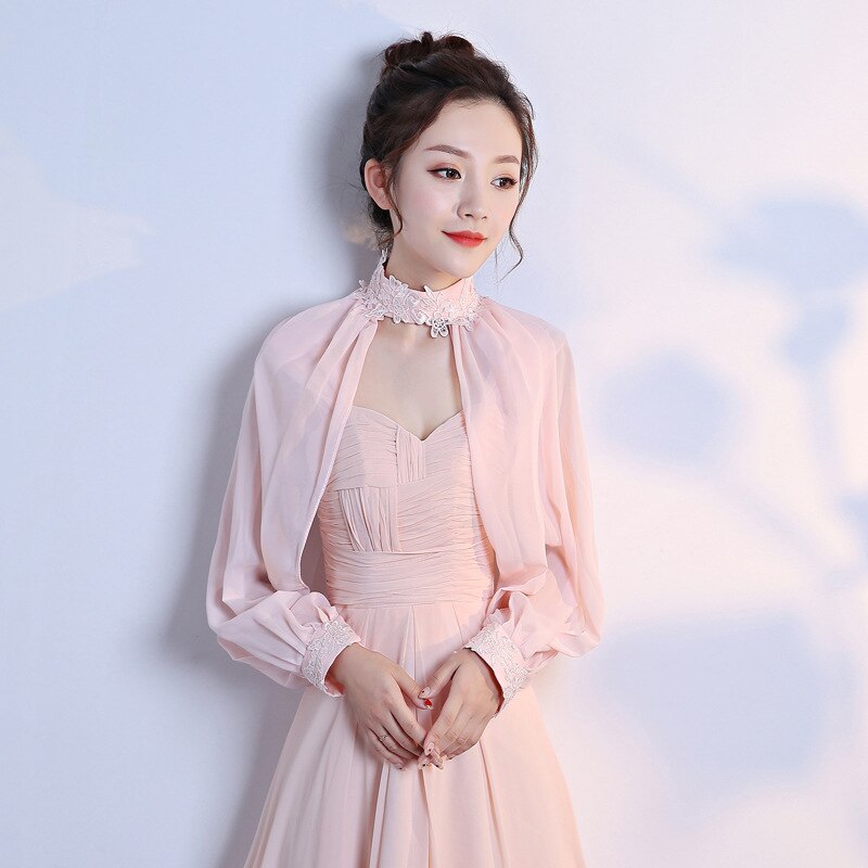 Veste de mariée en dentelle, 9 couleurs, enveloppes d&#39;été pour femmes, manteau de Mariage, châle , veste de soirée, Cape: Pink