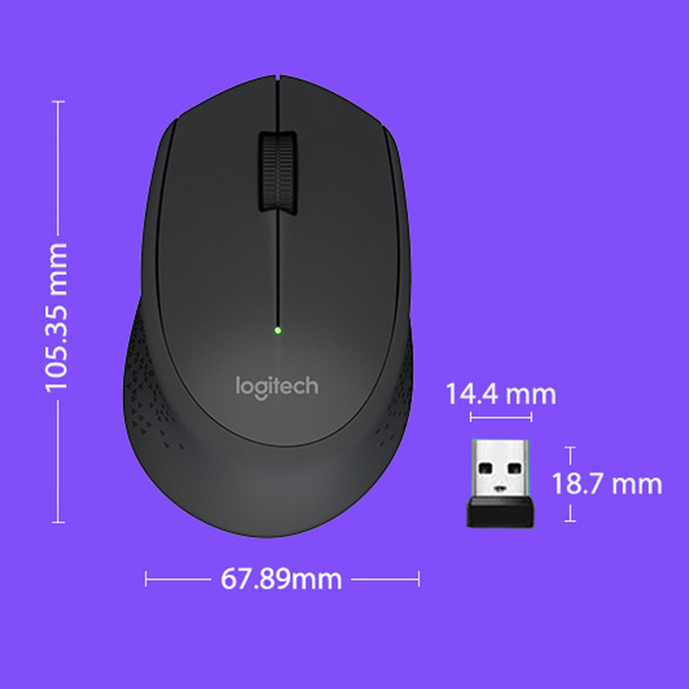 Logitech M280 Wireless Optical Mouse 2.4GHz 3 Buttons Receiver Cordless Mice for PC Computer Office Home