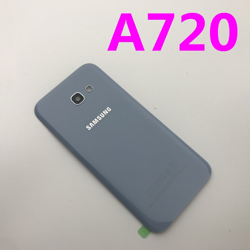 Samsung Galaxy A3 A5 A7 A320 A520 A720 A320 A520 A720 Battery Back Glass Cover Door Housing Battery Cover: A720 blue