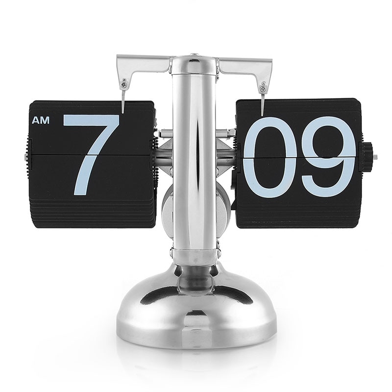 Reloj despertador Digital Retro Auto Flip Down reloj de escritorio de Metal reloj de mesa interno de moderno reloj silencioso
