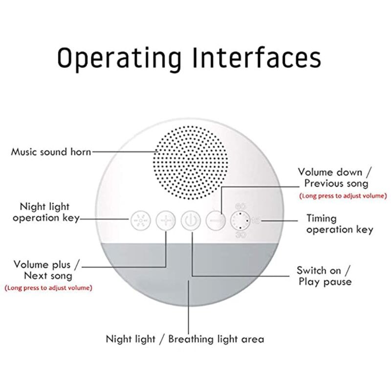 Nature Soothing Sounds Therapy White Noise Machine for Baby Adult Sleeping Relax K43D