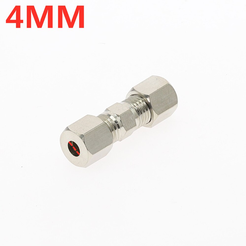 Compression Ferrule Tube Fitting Brass Pipe Double Fast Twist Card Set Copper Joints Tubing Nut Lock Double Straight 5 Same: 4mm to 4mm