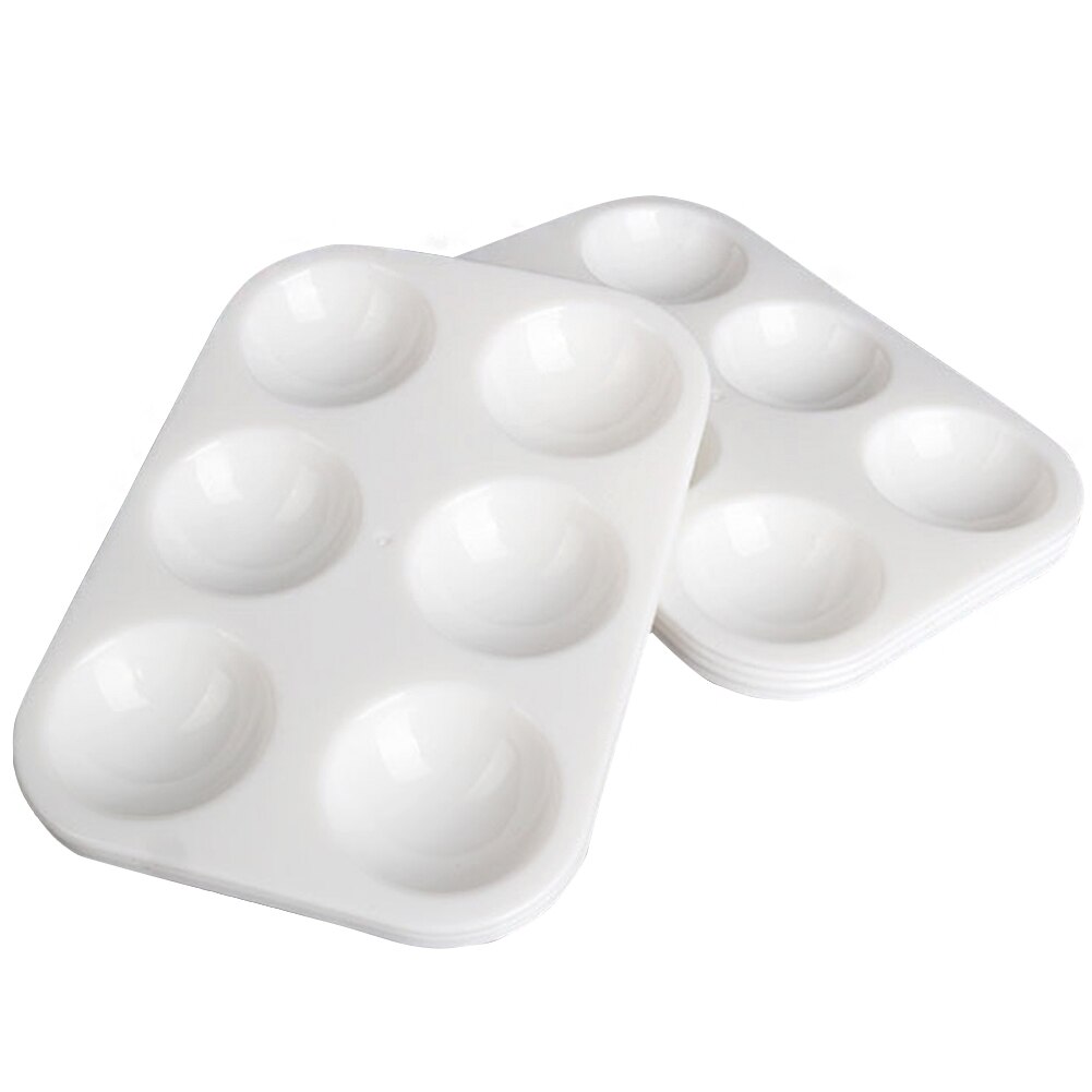 25Pcs Art Supplies Paint Palette Watercolor Pallets Drawing Artist Plastic 6 Well Rectangular Tray Painting Tool