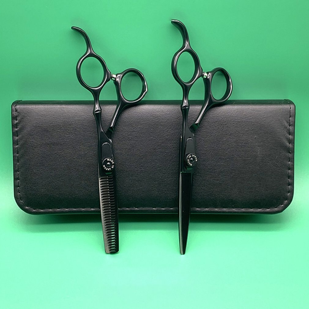 Sharp Blade Hair Scissors Cut Hair Cutting Salon Scissor Makas Barber Shears Hairdressing Scissors Black With Razor