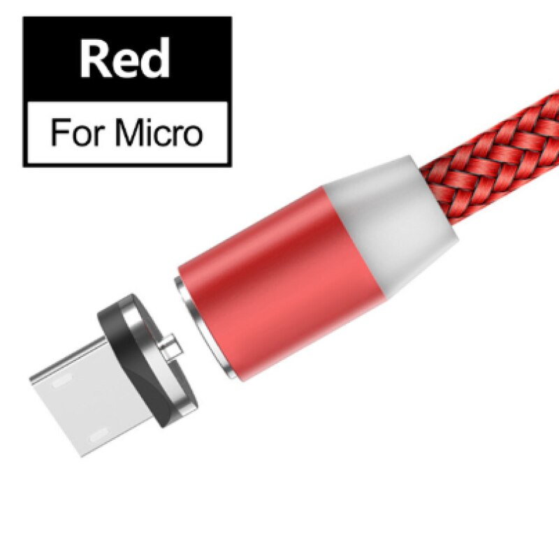 Magnetische Kabel Micro Usb Snel Opladen Magnetische Lading Koord Voor Samsung S4 S5 S6 S7 Rand Note 3 4 5 5V 2.4A Nylon Gevlochten Draad: Red For Micro