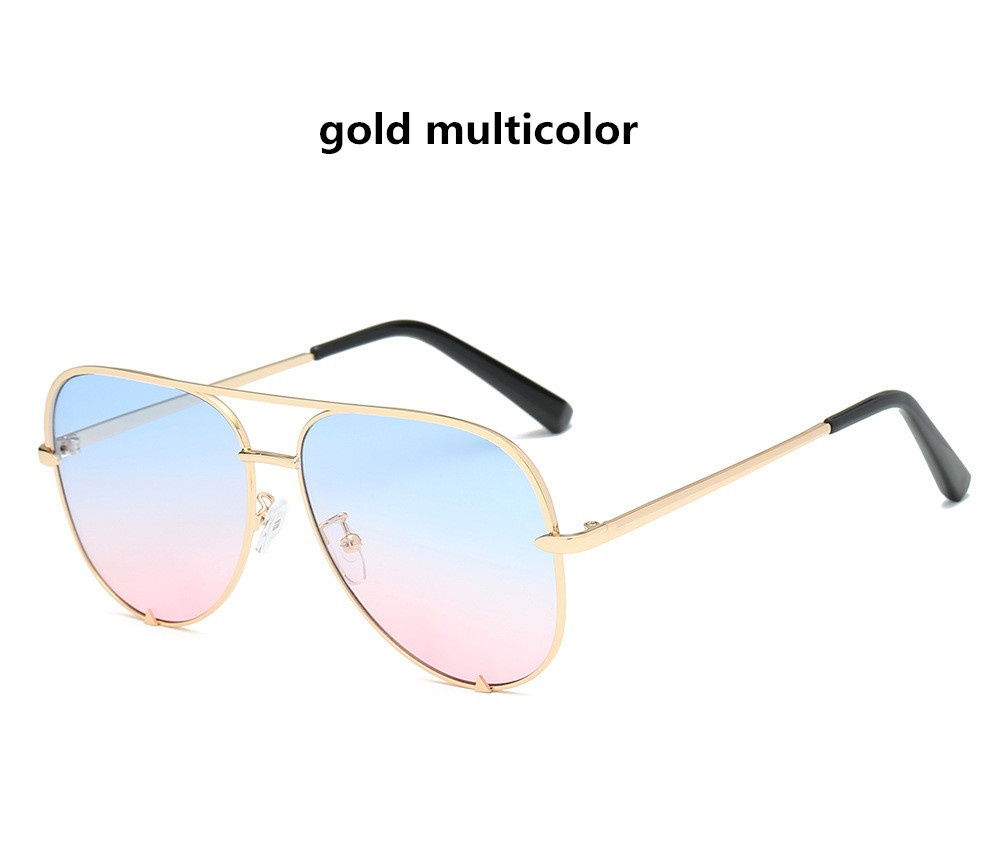 Pilot luftfart solbriller kvinder nuancer retro klassisk gradient solbriller kvindelige mandlige luksus mærke lunette: Blå lyserød