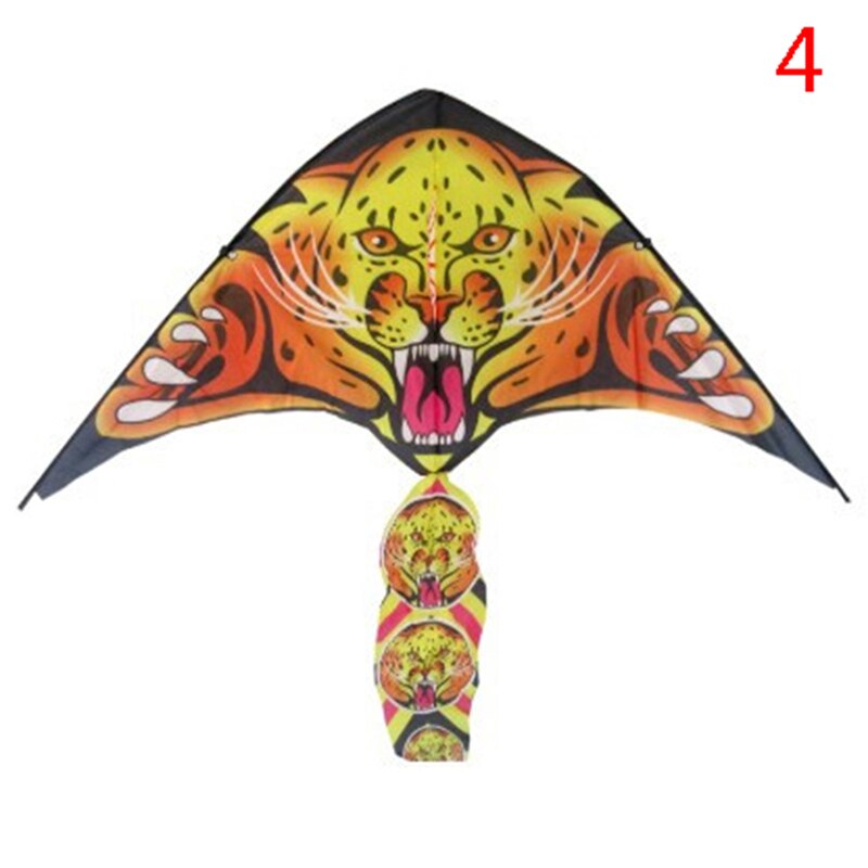 Cometa de alas duras de Tigre/León para niños, juguete de vuelo de cometas de nailon para exteriores, para acrobacias, Surf con barra de Control y línea