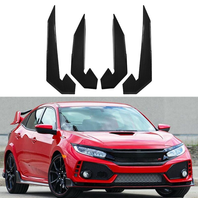 Lame de pare-choc avant de voiture, lame de séparation à Air longue, Kit de carrosserie automobile, aileron de voiture pour Honda Civic 10TH type-r – 4 pièces