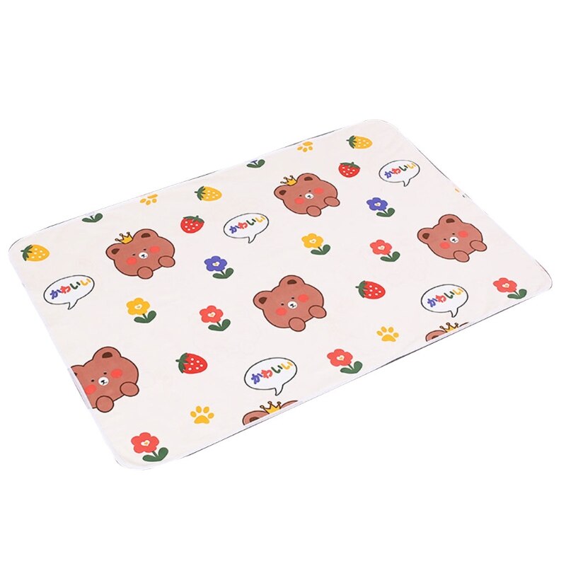 70x50cm Portable Baby Changing Pad Waterproof Reusable Diaper Changing Mat Mattress Infants Floor Play Cushion Mat Boys Girls: Cute bear