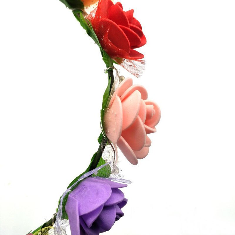 Nueva guirnalda de flores artificiales guirnalda LED ceñida corona de pelo Boda nupcial cumpleaños decoraciones para mujeres niñas