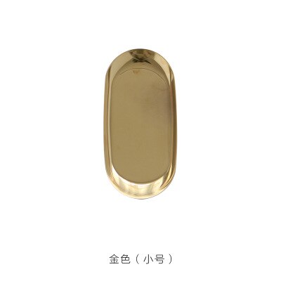 Nordic Rose Gold Metal Storage Tray Luxurious Brass Gold Silver Oval Plate Iron Fruit Plate Jewelry Display Tray for Home Decor: gold-S