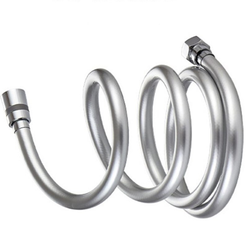 1.5m 2m PVC Shower Hose For Bath Hand Shower Head Flexible PVC Shower Hose Smooth Silver High Pressure Flexible Hose: 1.5m hose