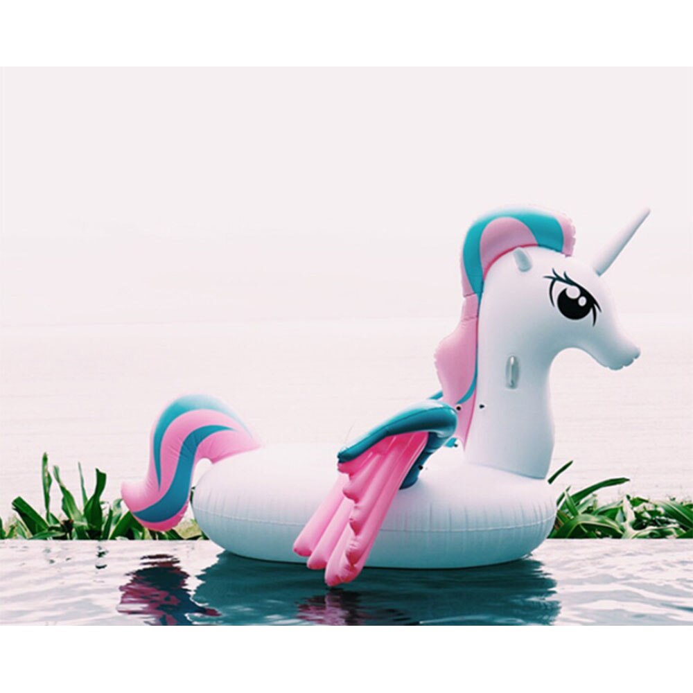Simflöte enhörning uppblåsbar båt pool flotta jätte uppblåsbar flamingo pool ö pool partyleksaker