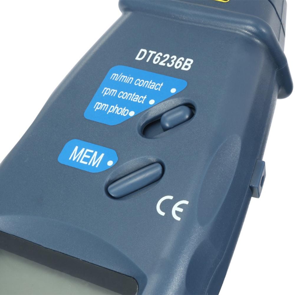 DT-6236B 2 In 1 Digital Tachometer Contact / Non-Contact Photo Tachometer RPM Tachometer 2.5-99.999 RPM Photo Tach