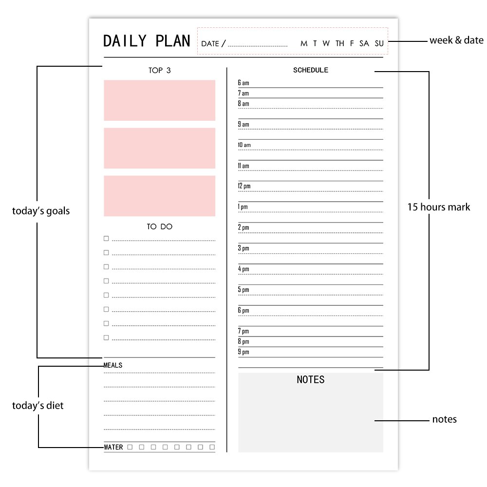 Trees Non-Dated Daily Hourly A4 Planner Notebooks ... – Grandado