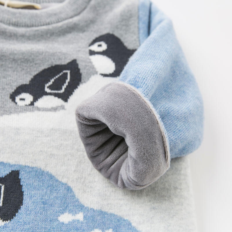 DBJ9004 dave bella baby jongens pinguïn trui kinderen gebreide trui kids herfst trui peuter boutique tops