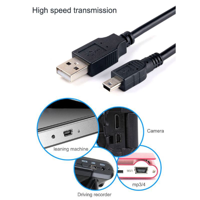 0.8M Mini Usb Kabel Mini Usb Naar Mini Usb Kabel 5 Pin B Voor MP3 MP4 Speler Camera